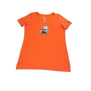 Nike Cleveland Browns Throwback Primary Logo Tshirt Orange Large NFL Team Merch.